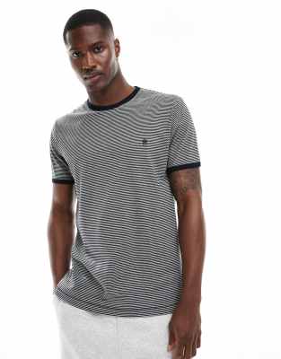 French Connection small stripe yarn dye t-shirt in navy & light grey ...