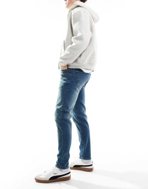 French Connection - Smaltoelopende jeans in blauw met wassing, 2 van 5