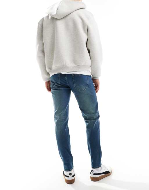 French Connection - Smaltoelopende jeans in blauw met wassing, 3 van 5