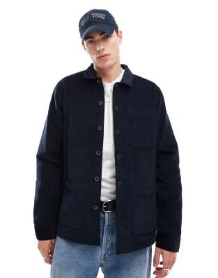 French Connection smart shacket with collar and pockets in navy