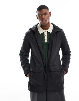 French Connection smart waterproof rain trench in black