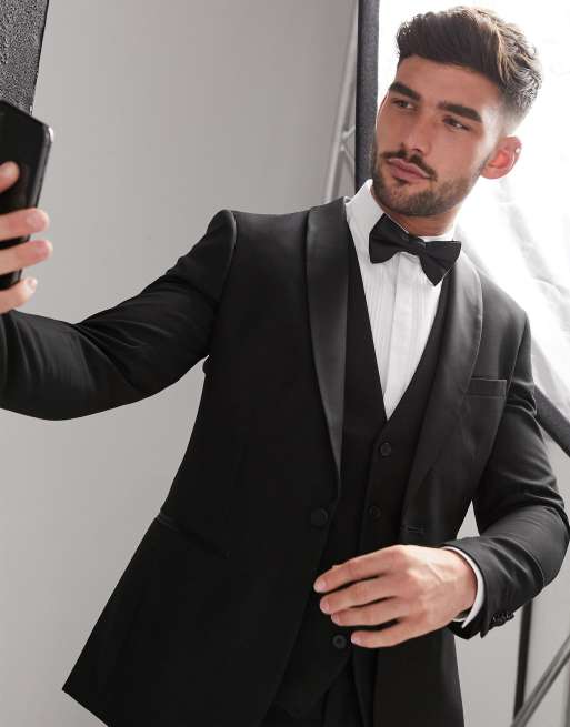 French Connection - Sort smokinghabit i slim fit, 2 af 4