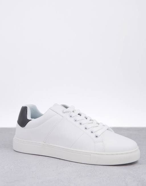 French Connection - Sneakers met contrasterende hiel in wit en grijs