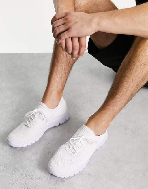 White knitted hot sale trainers mens