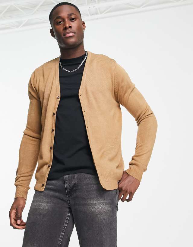 French Connection soft touch cardigan in camel