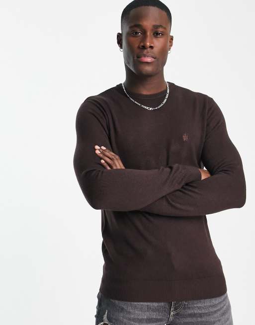 French Connection soft touch crew neck jumper in burgundy | ASOS