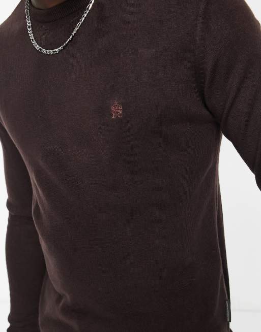 French Connection soft touch crew neck jumper in burgundy | ASOS