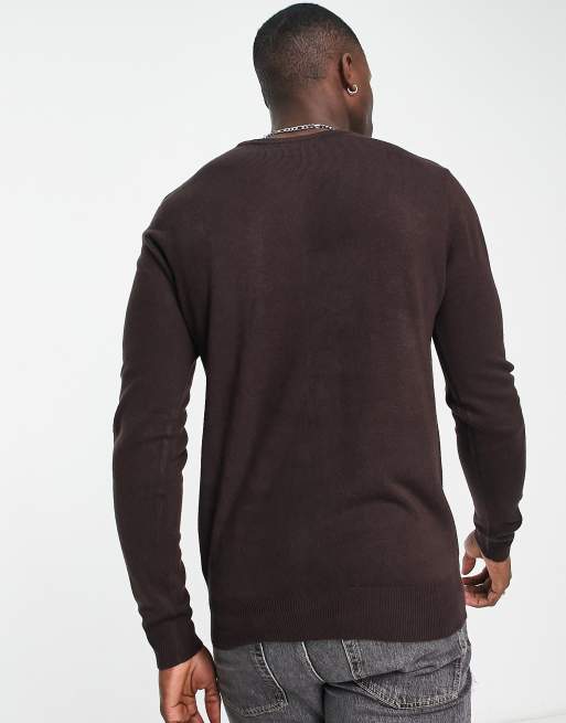 French Connection soft touch crew neck jumper in burgundy | ASOS