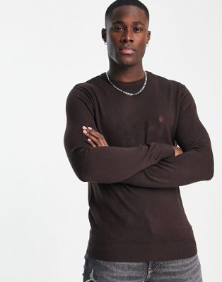 French Connection soft touch crew neck jumper in burgundy
