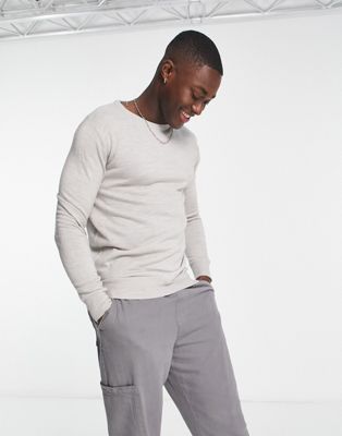 French Connection soft touch crew neck jumper in light grey