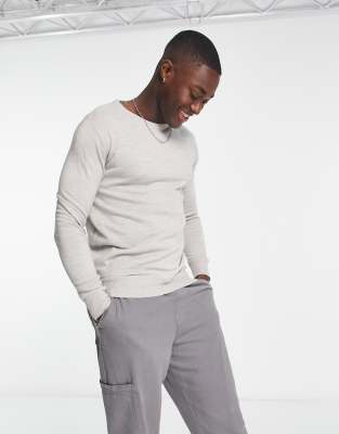 French Connection soft touch crew neck jumper in light grey - ASOS Price Checker