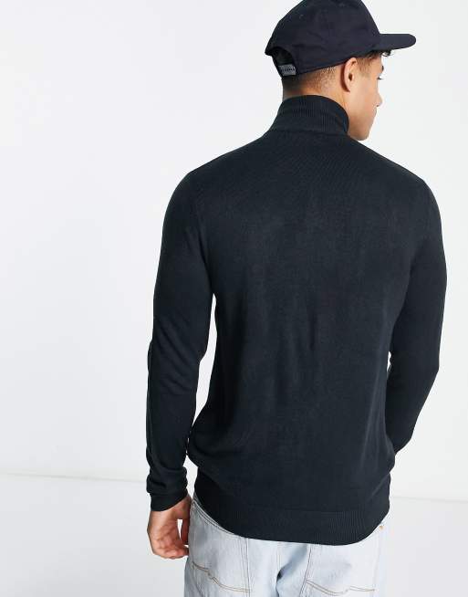 French Connection soft touch half zip sweater in navy, 2 of 4