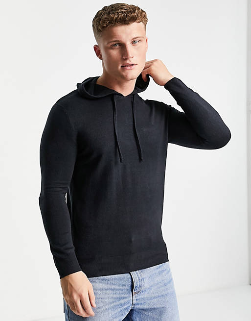 French Connection soft touch hoodie in navy 