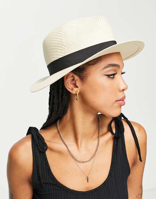 French Connection – Słomkowy kapelusz trilby w naturalnym kolorze, 2 z 4