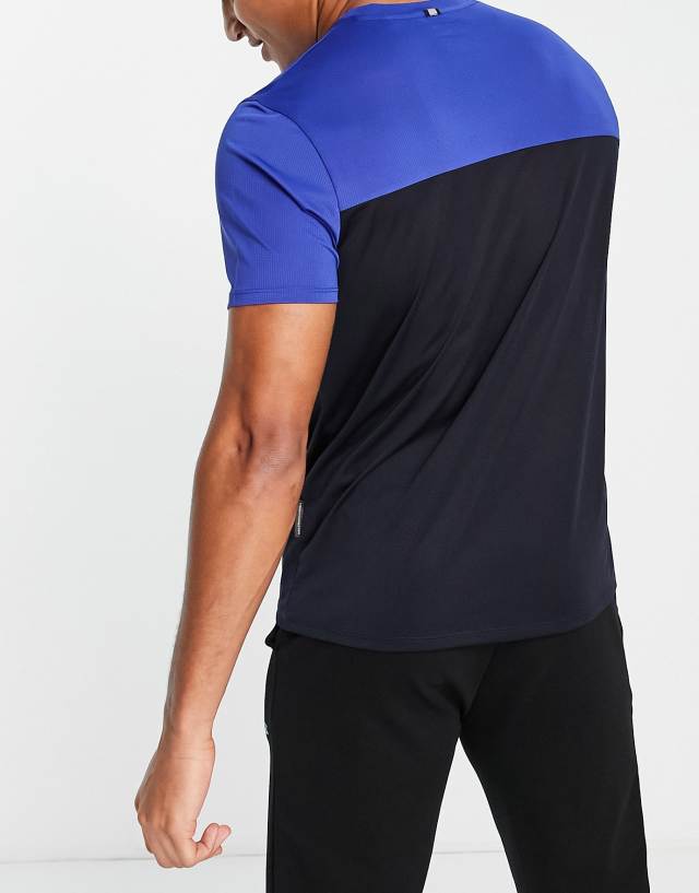 French Connection Sport color block training T-shirt in navy blue 0