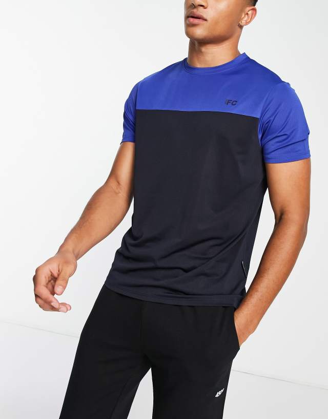 French Connection Sport color block training T-shirt in navy blue 1
