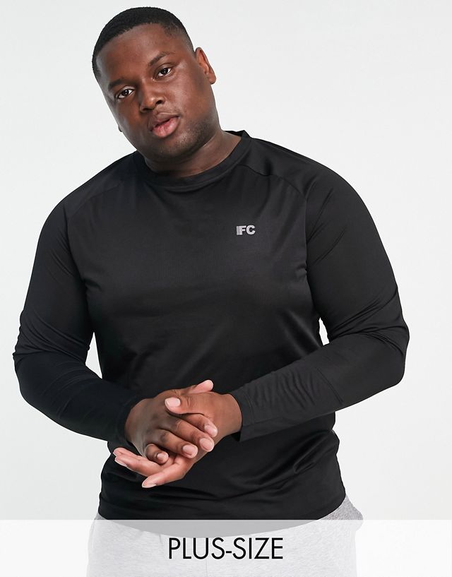 French Connection Sport Plus long sleeve training top in black