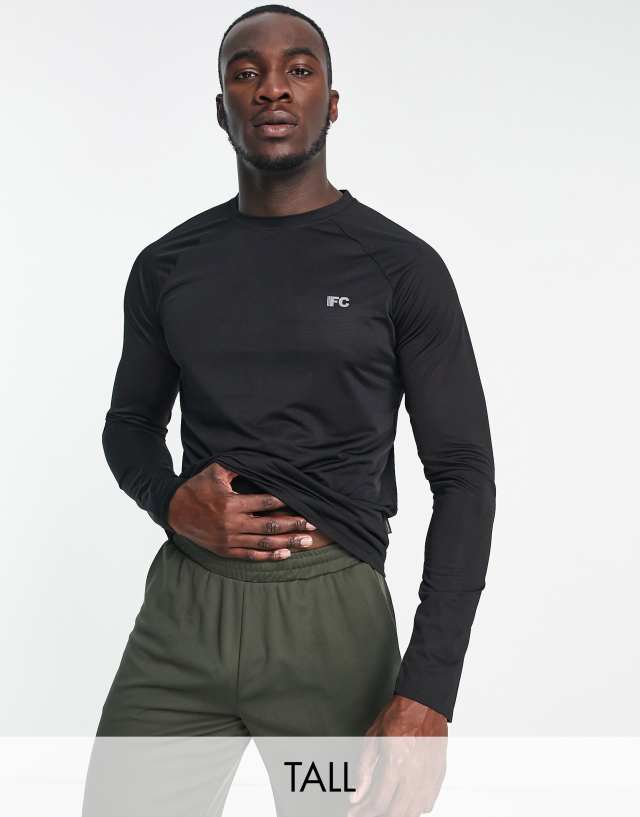 French Connection Sport Tall long sleeve training top in black