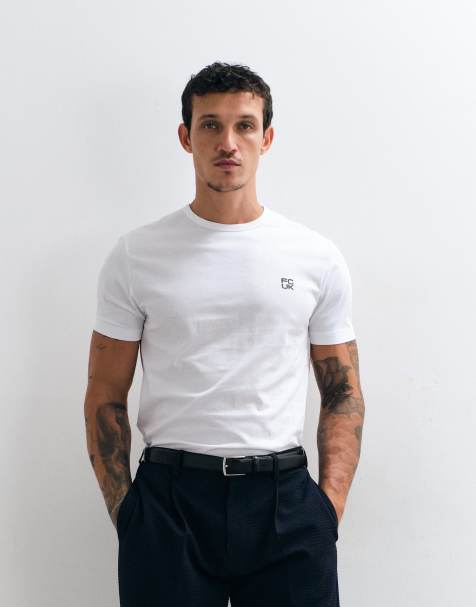 French Connection stacked logo t-shirt in white - view 1