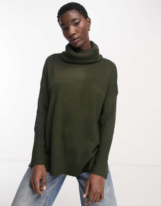 Olive cowl outlet neck sweater