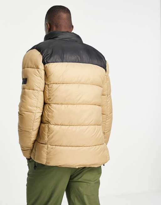 French Connection – Steppjacke in Kamelbraun und Schwarz im Kontrastdesign, 2 von 4