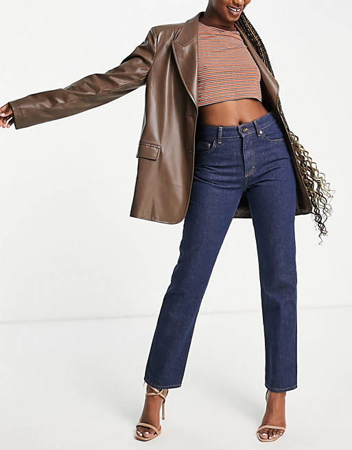 French Connection straight leg high waist jeans in indigo