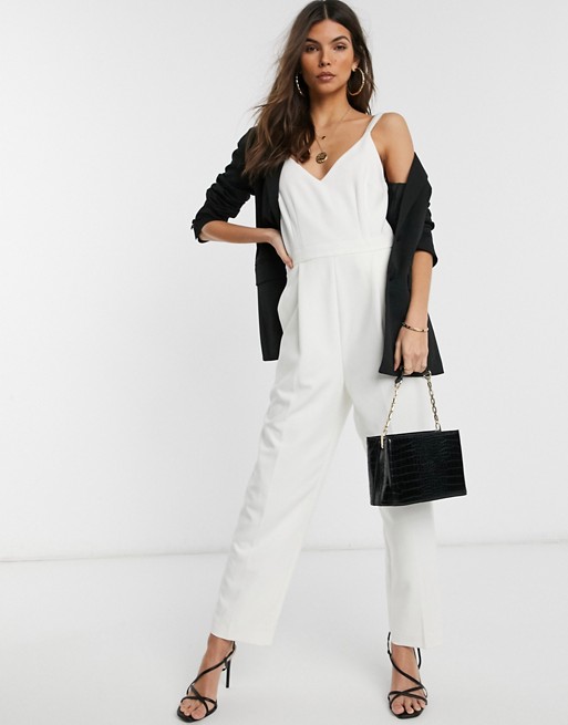 French Connection strappy jumpsuit in summer white