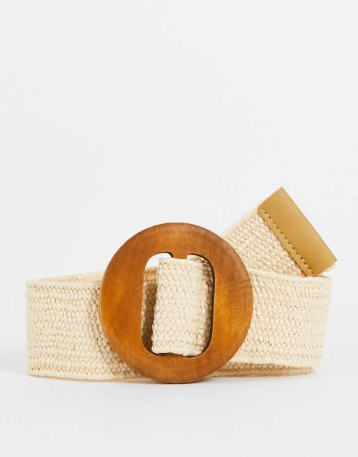 Jumbo Buckle Belt Cream