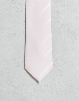 French Connection stripe tie in pink