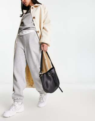 French Connection French Connection structured bag with crescent detail in black