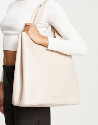 French Connection structured tote bag in stone - ASOS Price Checker