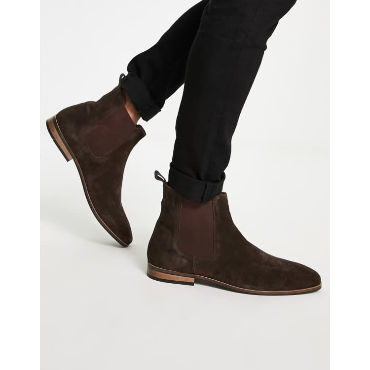 French Connection suede boots in brown | ASOS