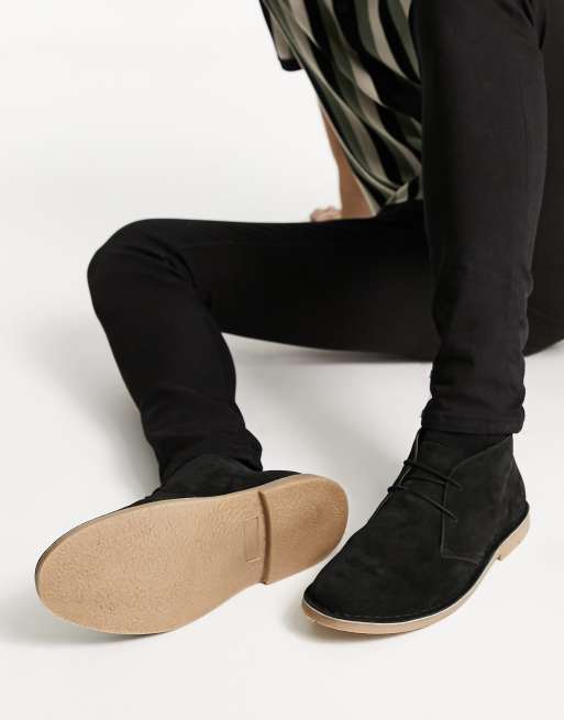 French Connection suede desert boots in black ASOS