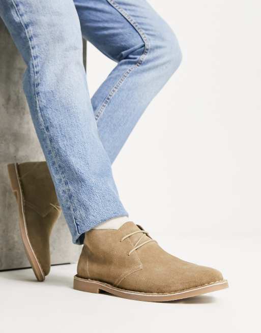 Mens tan suede hot sale desert boots