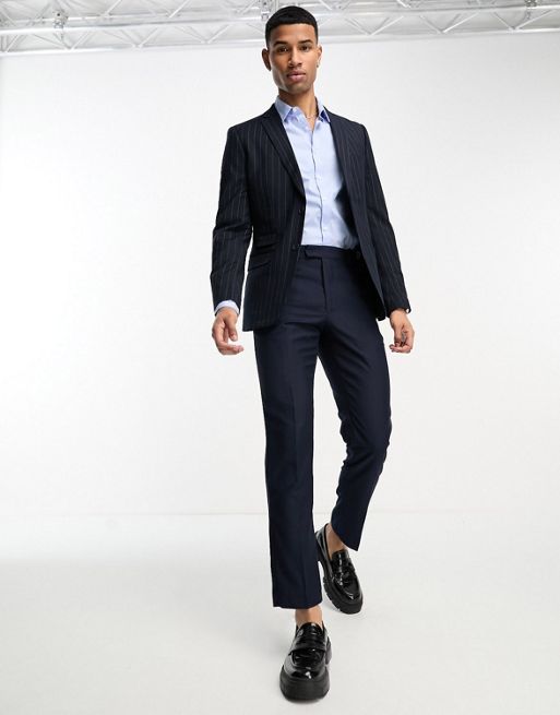 French Connection slim fit pinstripe suit jacket