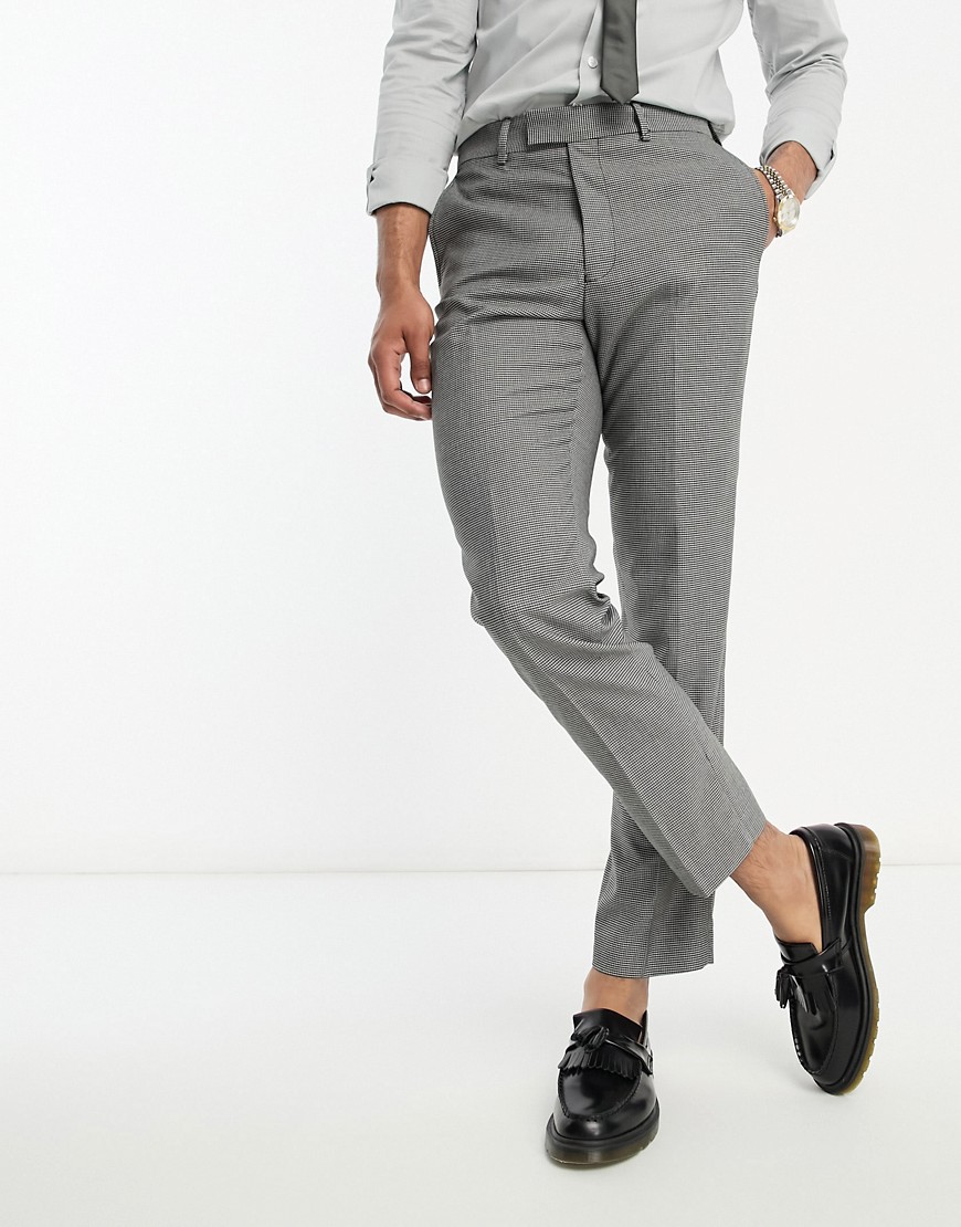 French Connection Suit Pants In Marine And Gray Check