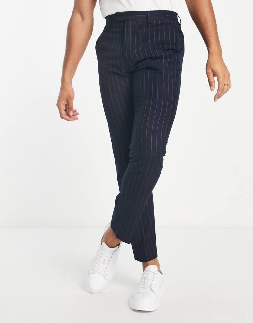 French Connection suit pants in navy stripe