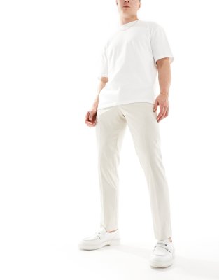  French Connection suit trousers in beige and white stripe