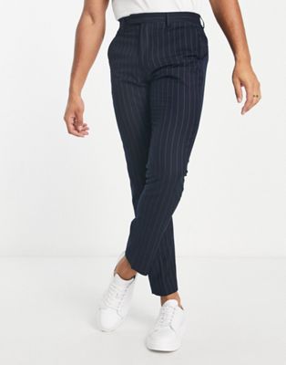 French Connection suit trousers in navy stripe