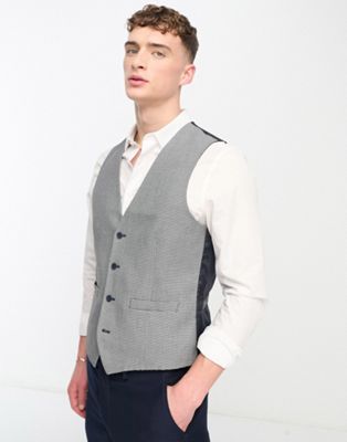 French Connection suit vest in black and gray check - Click1Get2 Black Friday