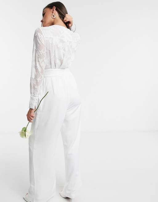 French connection store white jumpsuit