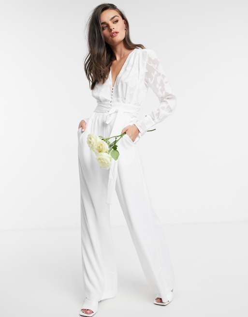 White bridal jumpsuit