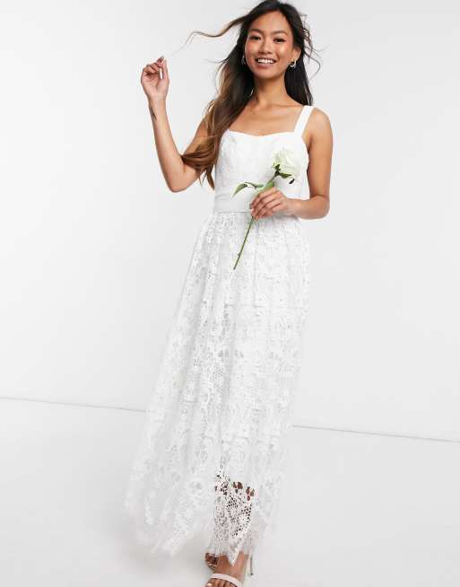 French Connection Summer White Sleeveless Bridal Dress | ASOS