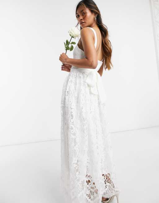 Asos white bridal dress sale