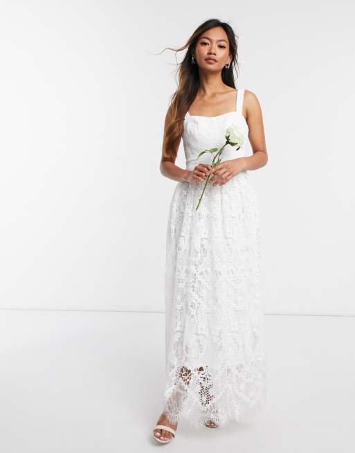 French Connection Summer White Sleeveless Bridal Dress ASOS