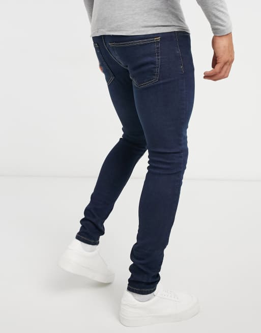 Dark blue skinny stretch hot sale jeans