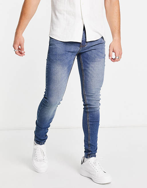 French Connection - Super skinny stretchjeans in middenblauw