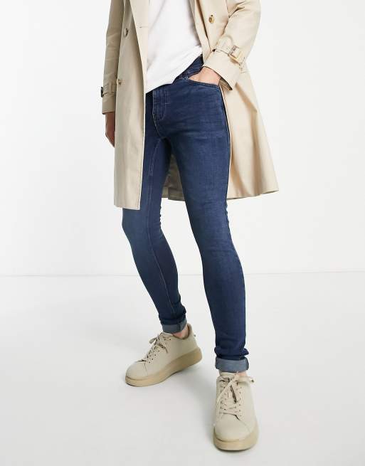French Connection – Superenge Jeans mit Stretch in Dunkelblau
