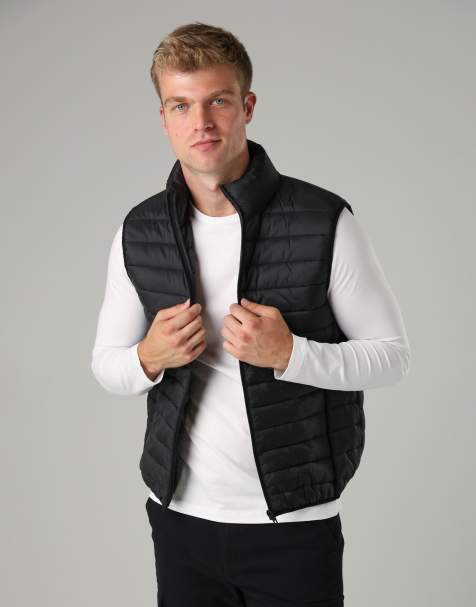 French Connection Superlight funnel neck puffer gilet in black - view 1