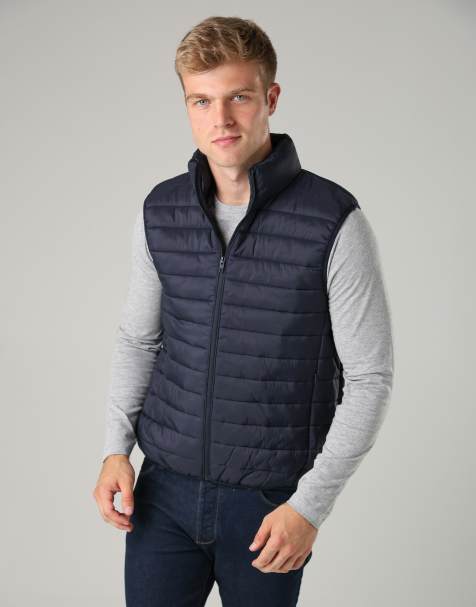 French Connection Superlight funnel neck puffer gilet in navy - view 1